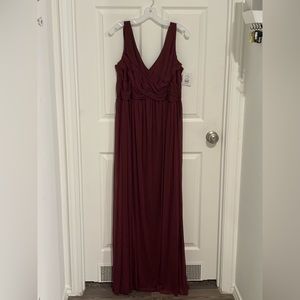 David’s Bridal bridesmaid dress. Color Wine. 100% polyester fully lined.